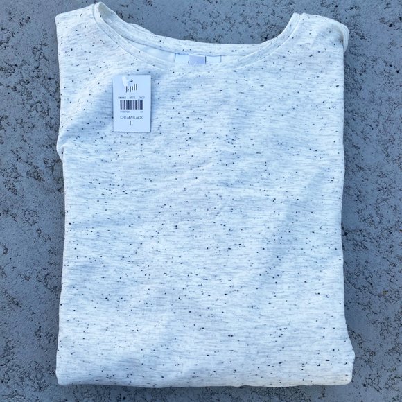 J JILL PONTE TUNIC --  SIZE L   NEVER WORN  CREAM BACKGROUND  BLACK FLECKS - Picture 4 of 4